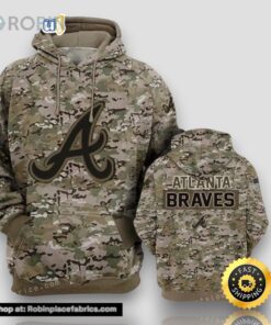 Atlanta Braves Camouflageuflage Veteran 3D 3d Hoodie Atlanta Braves Camouflageuflage Veteran 3D 3d Hoodie