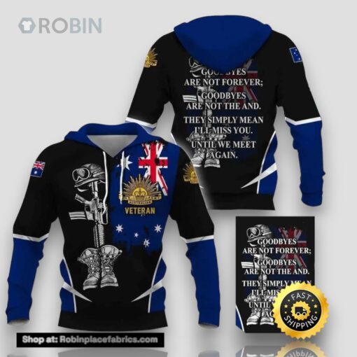 Australia Army Veteran 3D Hoodie For Men Women
