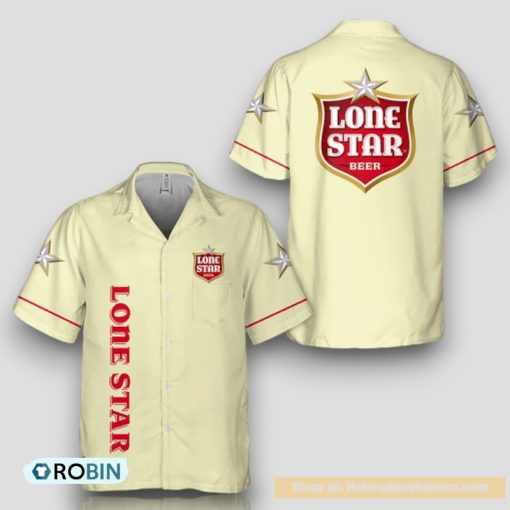 Basic Printed Lone Star Beer Hawaiian Shirt
