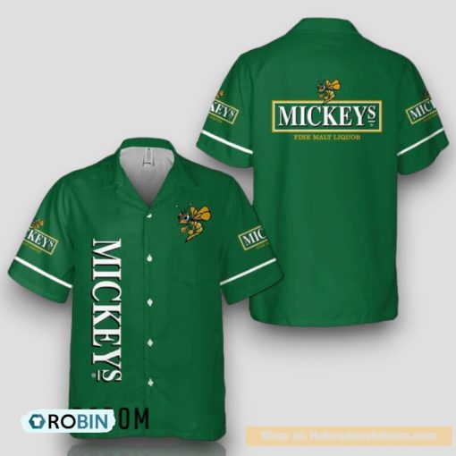 Basic Printed Mickey’s Beer Hawaiian Shirt