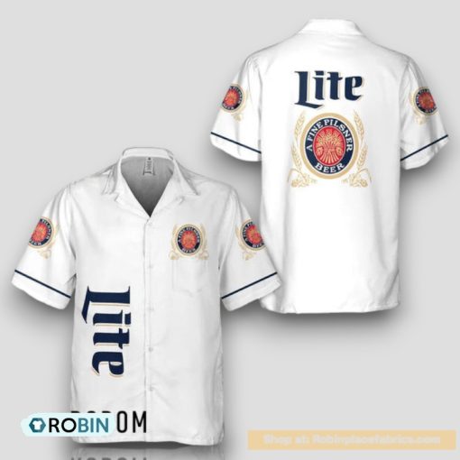 Basic Printed Miller Lite Hawaiian Shirt