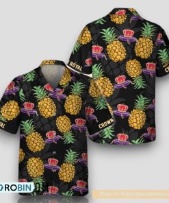 Black Aloha Pineapple Crown Royal Hawaiian Shirt