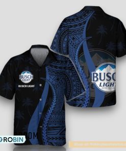 Blue Polynesian Busch Light Hawaiian Shirt