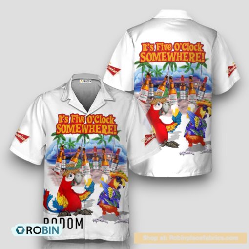Budweiser Beer Funny Parrot Hawaiian Shirt
