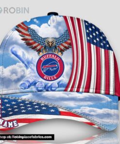 Buffalo Bills America Eagle Flag 4th Of July Baseball Cap, Football Veteran Cap