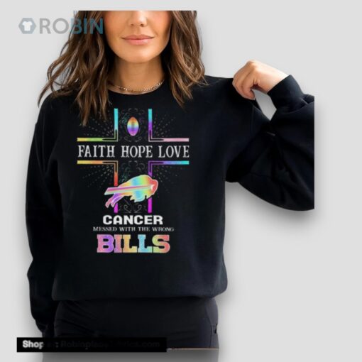 Buffalo Bills Cancer Messed With The Wrong Bills Fan 2024 Shirt