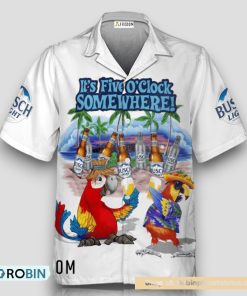 Busch Light Funny Parrot Hawaiian Shirt