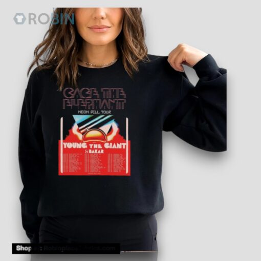 Cage The Elephant Neon Pill Tour Young The Giant And Bakar 2024 Dates Shirt