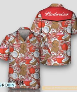 Coconuts Tropical Beach Budweiser Hawaiian Shirt
