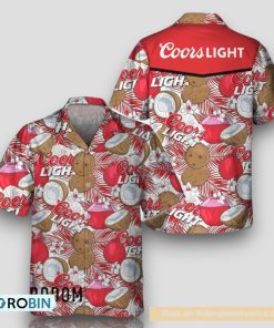 Coconuts Tropical Beach Coors Light Hawaiian Shirt Coconuts Tropical Beach Coors Light Hawaiian Shirt