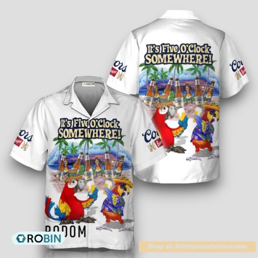 Coors Banquet Funny Parrot Hawaiian Shirt