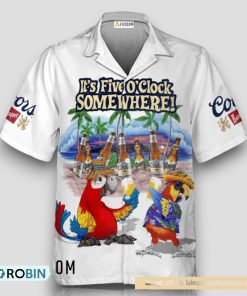 Coors Banquet Funny Parrot Hawaiian Shirt
