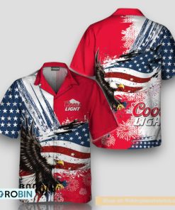 Coors Light Fourth Of July Eagle Hawaiian Shirt Coors Light Fourth Of July Eagle Hawaiian Shirt