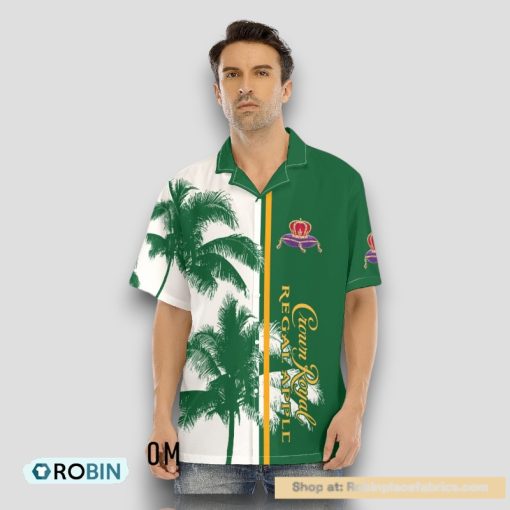 Crown Royal Regal Apple Tropical Coconut Trees Hawaiian Shirt