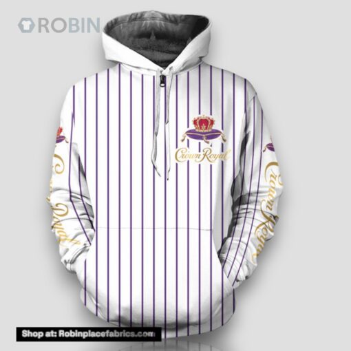 Crown Royal White Vertical Striped Hoodie & Zip Hoodie