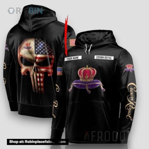 Custom Name Skull Crown Royal Hoodie