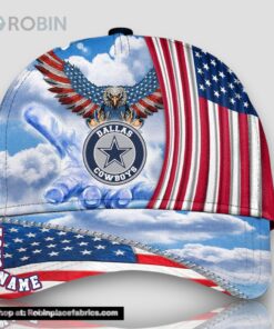 Dallas Cowboys America Eagle Flag 4th Of July Baseball Cap, Football Veteran Cap