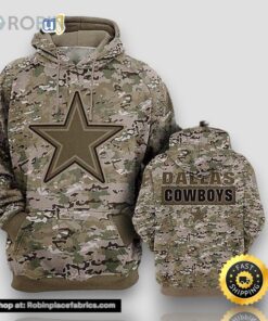 Dallas Cowboys Camouflageurflage Veteran 3D Hoodie 3D Sweatshirt
