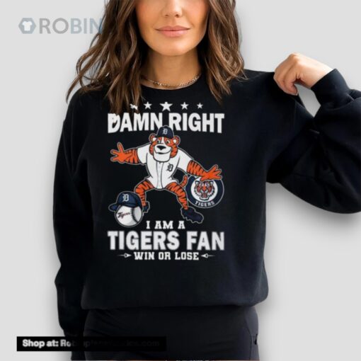 Detroit Tigers Baseball Team Paws I Am A Fan Win Or Lose 2024 Shirt