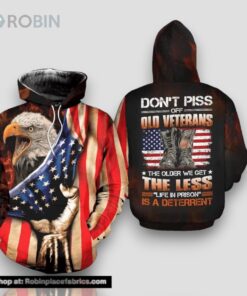 Don’t Piss Off Old Veteran Combat Boot Eagle US 3D Hoodie All Over Printed