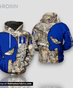 Duke Blue Devils Camouflage Veteran Hunting 3D Hoodie Duke Blue Devils NCAA Gifts