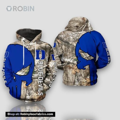 Duke Blue Devils Camouflage Veteran Hunting 3D Hoodie Duke Blue Devils NCAA Gifts
