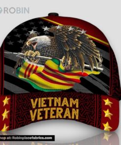 Eagle Holding Flag Veteran Classic Cap