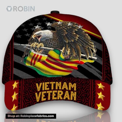 Eagle Holding Flag Veteran Classic Cap
