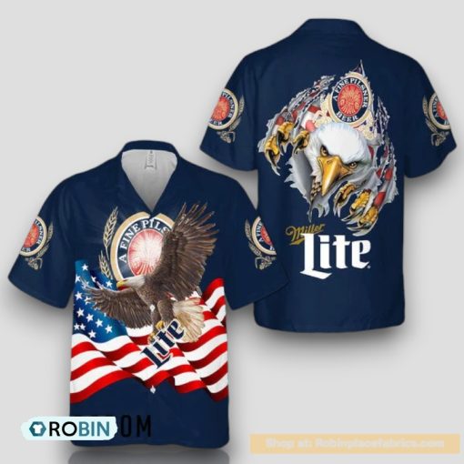 Eagle Patriotics 4th July Miller Lite Hawaiian Shirt