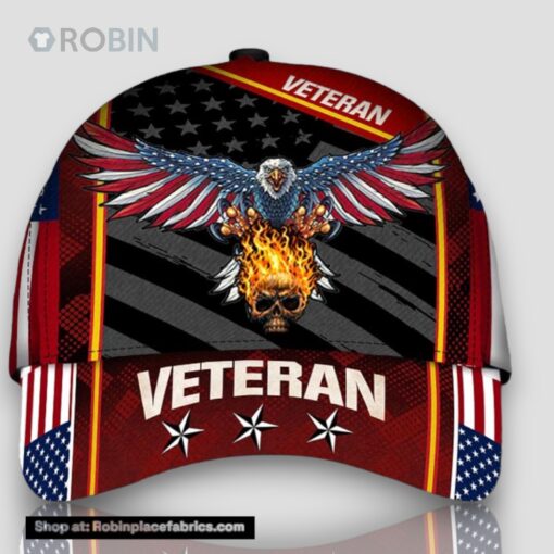 Eagle Skull American Flag Veteran Classic Cap