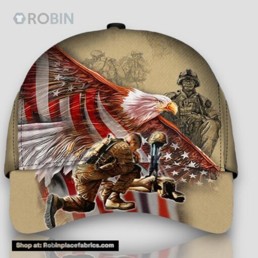Eagle US Flag Wings Veteran Classic Cap