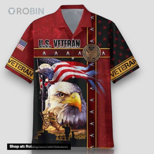 Eagle US Veteran 3D Full Printed 4th Of July Hawaiian Shirt