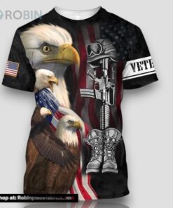 Eagle Veteran All Over Print 3D T Shirt For Military