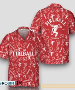Fireball Whisky Doodle Art Hawaiian Shirt Fireball Whisky Doodle Art Hawaiian Shirt
