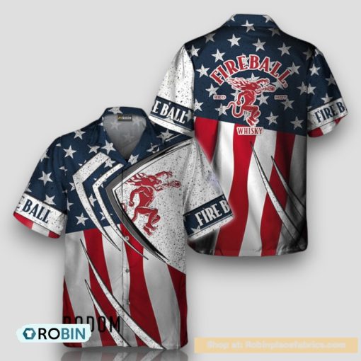 Fireball Whisky Fourth Of July Esports Hawaiian Shirt