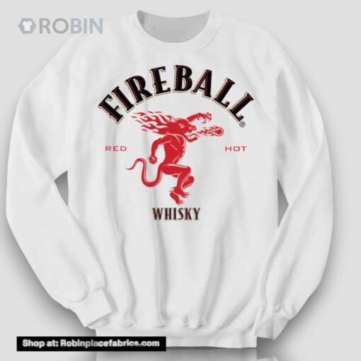 Fireball Whisky Logo White Shirt - RobinPlaceFabrics