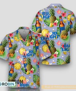 Floral Pineapple Bud Light Hawaiian Shirt