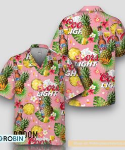 Floral Pineapple Coors Light Hawaiian Shirt