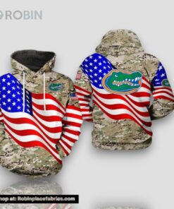 Florida Gators US Flag Camouflage Veteran 3D Hoodie NCAA Cheer Gifts