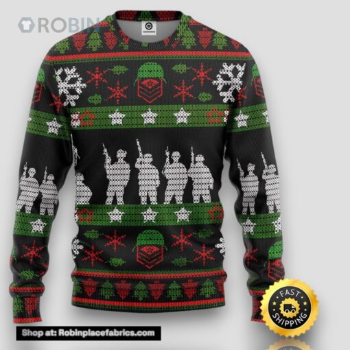 Gearhumans 3d Veteran Soldier Present Custom Ugly Christmas Sweater