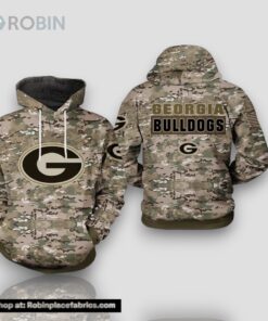 Georgia Bulldogs Camouflage Veteran 3D Hoodie Georgia Bulldogs Christmas Gifts