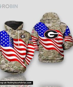Georgia Bulldogs US Flag Camouflage Veteran 3D Hoodie Georgia Bulldogs Unique Gifts