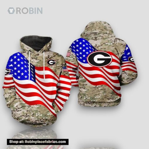 Georgia Bulldogs US Flag Camouflage Veteran 3D Hoodie Georgia Bulldogs Unique Gifts