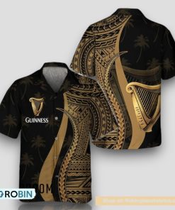 Gold Polynesian Guinness Hawaiian Shirt