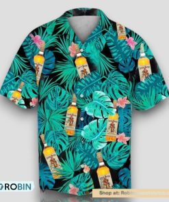 Green Tropical Palm Captain Morgan Hawaiian Shirt