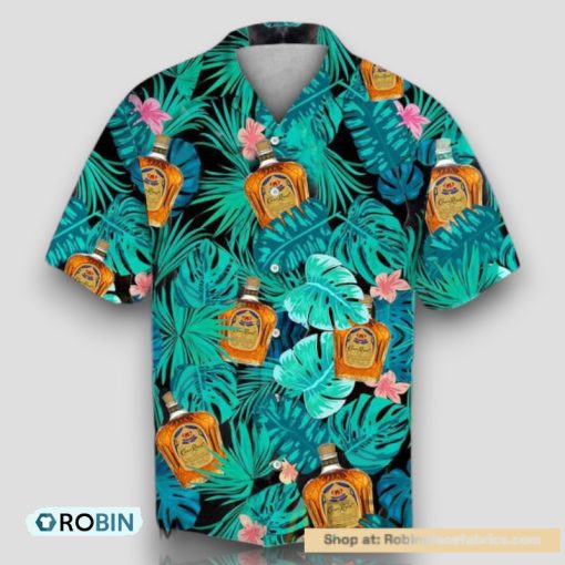 Green Tropical Palm Crown Royal Hawaiian Shirt