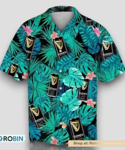 Green Tropical Palm Guinness Beer Hawaiian Shirt