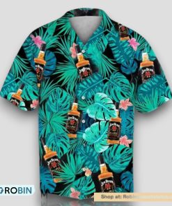 Green Tropical Palm Jim Beam Hawaiian Shirt