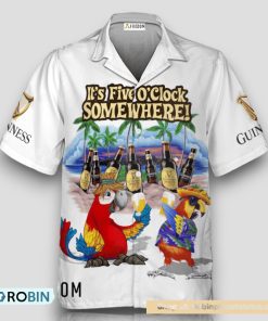 Guinness Beer Funny Parrot Hawaiian Shirt