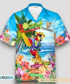 Guinness Beer Parrot Hawaiian Shirt